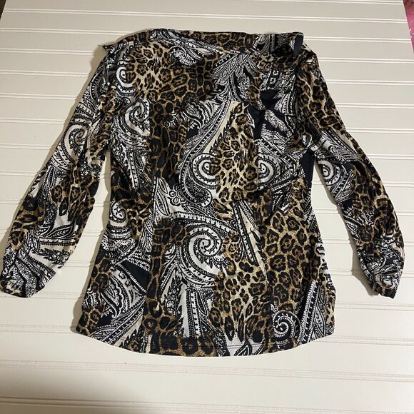 Cache Leopard Print Paisley  Top S - Picture 12 of 13